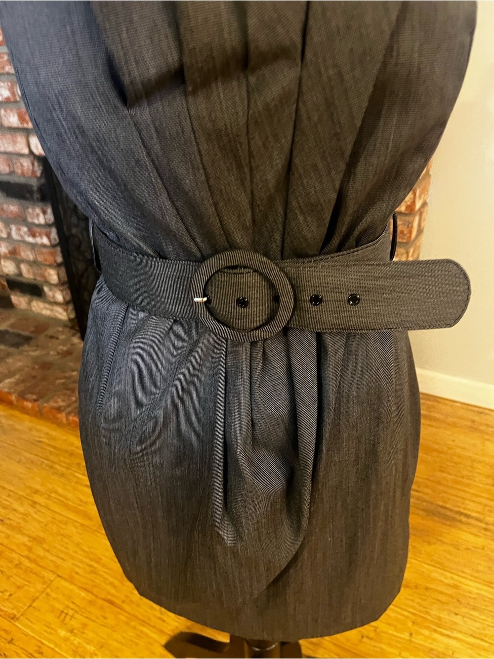 $368 NWT Alice and Olivia Strapless Charcoal Grey Belted Mini Dress - Picture 4 of 6